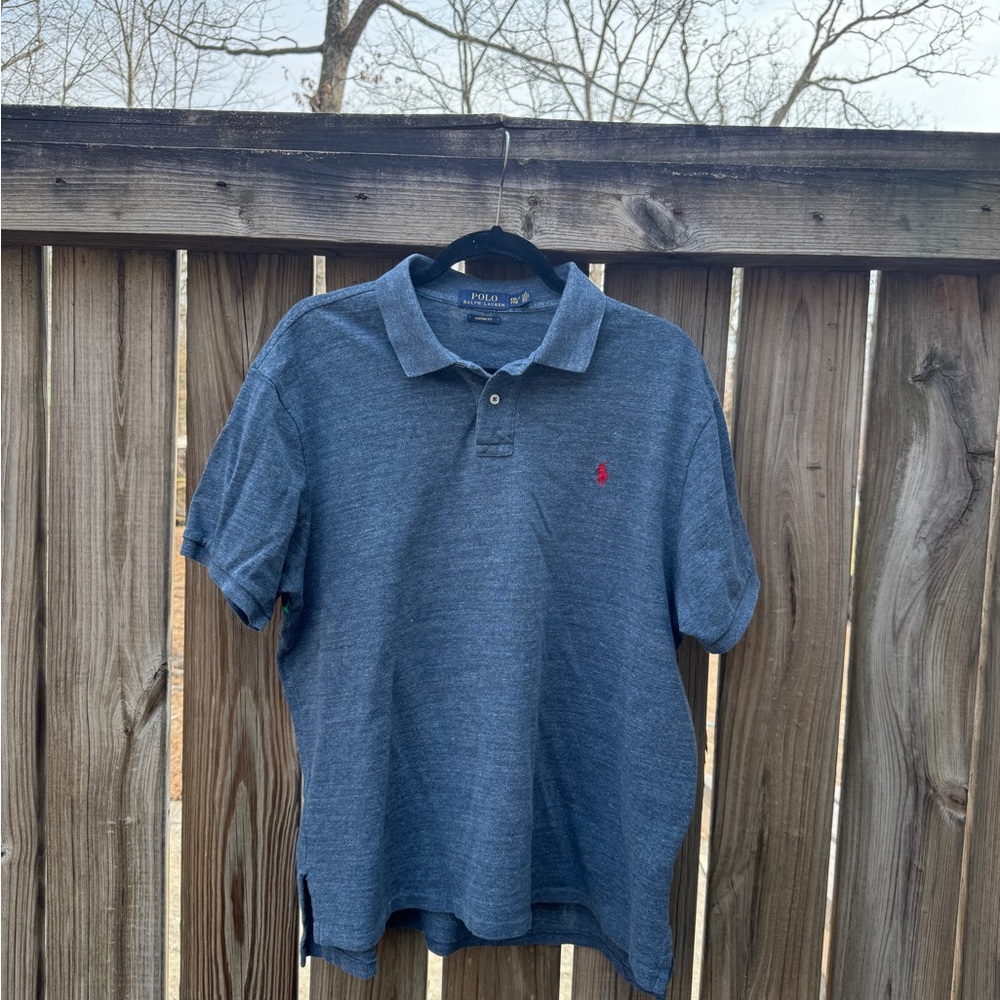 Polo by Ralph Lauren Heather Navy Short-Sleeve Polo with Red Pony